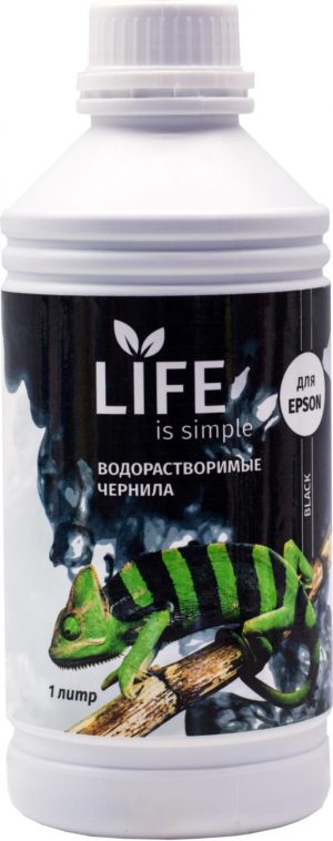 Чернила Life водорастворимые, black, 1 литр