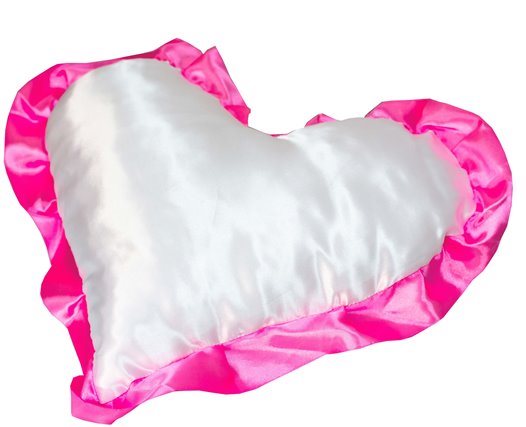 Подушка с наволочкой в виде сердца LIFE, розовый кант (38х38см)