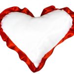 Подушка с наволочкой в виде сердца LIFE, красный кант (38х38см)