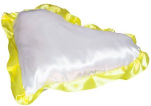 Подушка с наволочкой в виде сердца LIFE, желтый кант (38х38см)